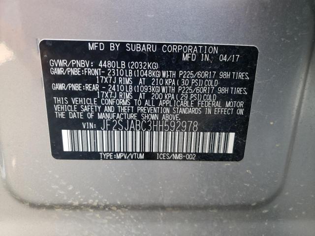 Photo 10 from auction – 2017 SUBARU FORESTER 2 with VIN JF2SJABC3HH592978