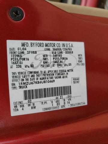 Photo 10 from auction – 2004 FORD EXPLORER S with VIN 1FMZU67K84UB10469