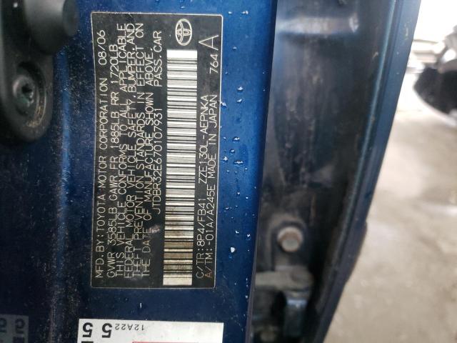 Photo 10 from auction – 2007 TOYOTA COROLLA with VIN JTDBR32E670107931