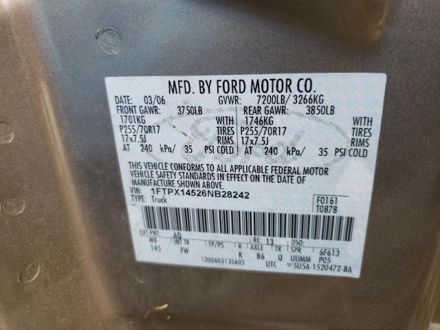 Photo 10 from auction – 2006 FORD F150 with VIN 1FTPX14526NB28242