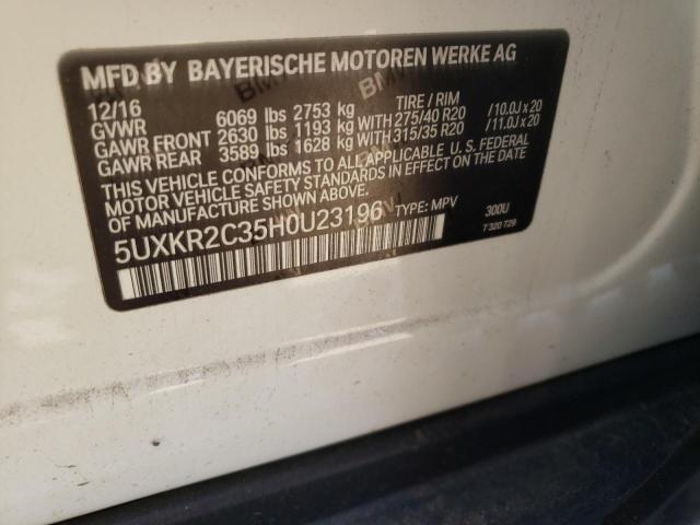 Photo 10 from auction – 2017 BMW X5 SDRIVE3 with VIN 5UXKR2C35H0U23196