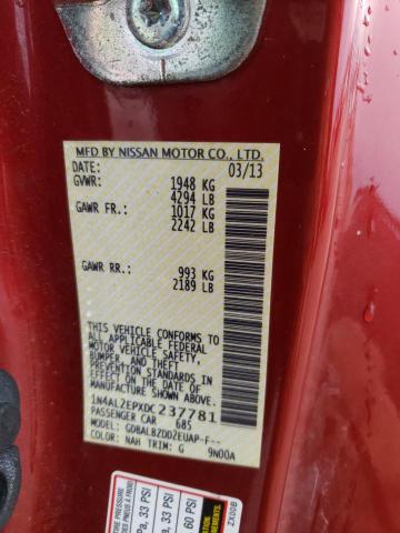 Photo 10 from auction – 2013 NISSAN ALTIMA S with VIN 1N4AL2EPXDC237781