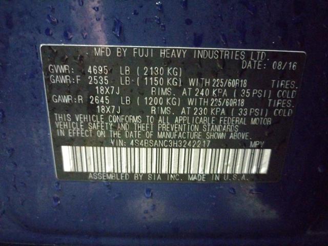 Photo 10 from auction – 2017 SUBARU OUTBACK 2. with VIN 4S4BSANC3H3242217