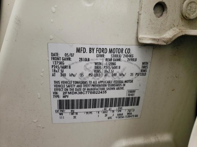 Photo 10 from auction – 2007 FORD EDGE SEL with VIN 2FMDK38C77BB22435