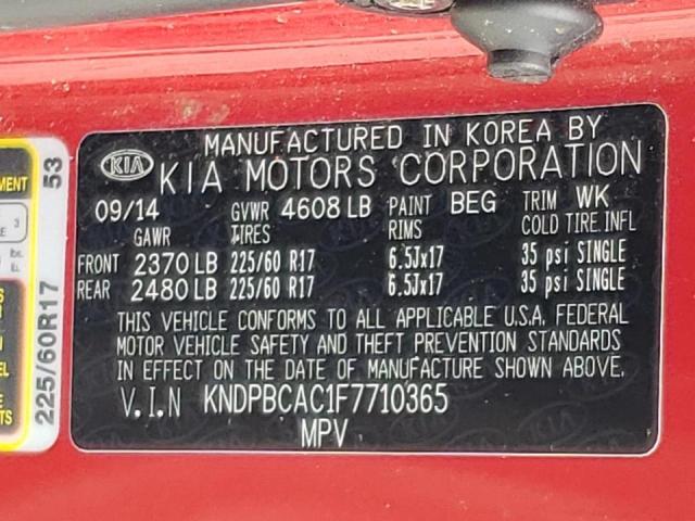 Photo 10 from auction – 2015 KIA SPORTAGE L with VIN KNDPBCAC1F7710365