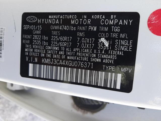 Photo 10 from auction – 2016 HYUNDAI TUCSON LIM with VIN KM8J3CA4XGU076371