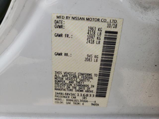 Photo 10 from auction – 2019 NISSAN ALTIMA S with VIN 1N4BL4BV1KC116833