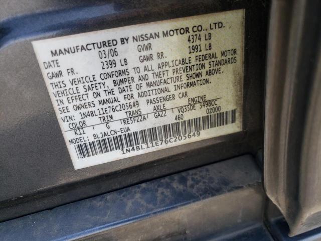 Photo 10 from auction – 2006 NISSAN ALTIMA SE with VIN 1N4BL11E76C205649