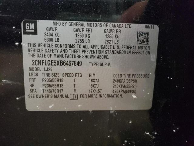 Photo 10 from auction – 2011 CHEVROLET EQUINOX LT with VIN 2CNFLGE5XB6467849