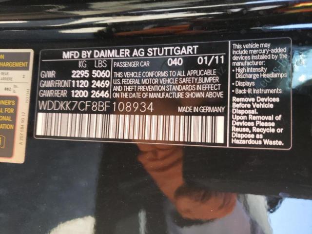 Photo 10 from auction – 2011 MERCEDES-BENZ E 550 with VIN WDDKK7CF8BF108934