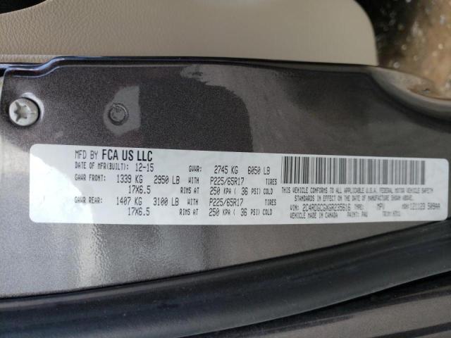 Photo 10 from auction – 2016 DODGE GRAND CARA with VIN 2C4RDGCGXGR235616