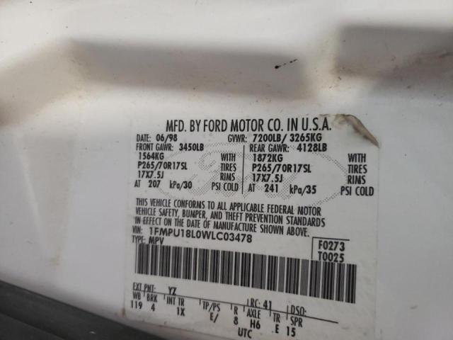 Photo 10 from auction – 1998 FORD EXPEDITION with VIN 1FMPU18L0WLC03478