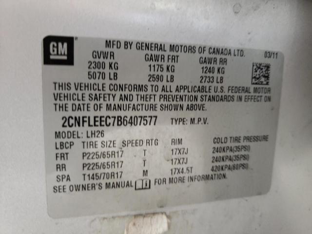 Photo 10 from auction – 2011 CHEVROLET EQUINOX LT with VIN 2CNFLEEC7B6407577