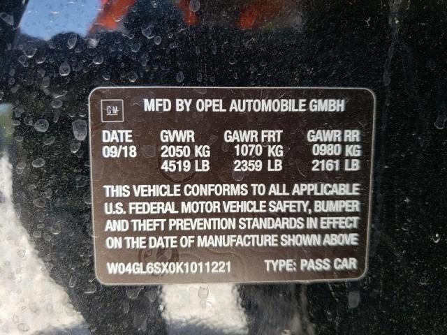 Photo 10 from auction – 2019 BUICK REGAL PREF with VIN W04GL6SX0K1011221