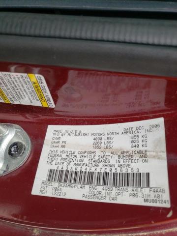 Photo 10 from auction – 2007 MITSUBISHI ECLIPSE GS with VIN 4A3AK24FX7E056353