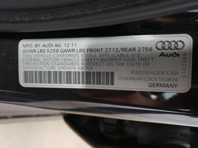 Photo 10 from auction – 2012 AUDI A6 PRESTIG with VIN WAUHGAFC0CN103834