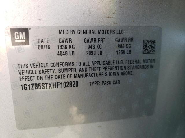 Photo 10 from auction – 2017 CHEVROLET MALIBU LS with VIN 1G1ZB5STXHF102820