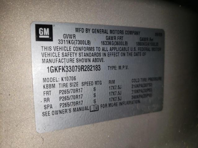 Photo 10 from auction – 2009 GMC YUKON SLT with VIN 1GKFK33079R282183