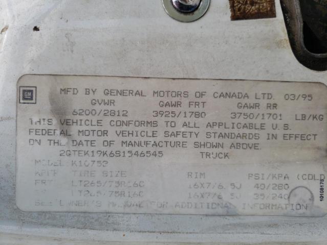Photo 10 from auction – 1995 GMC SIERRA K15 with VIN 2GTEK19K6S1546545