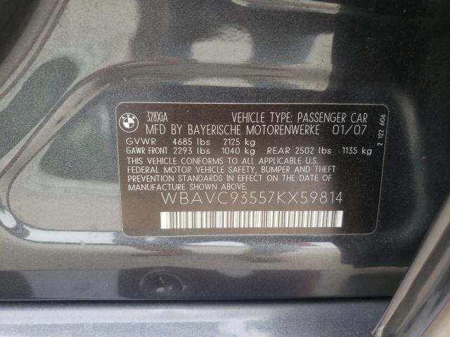 Photo 10 from auction – 2007 BMW 328 XI with VIN WBAVC93557KX59814