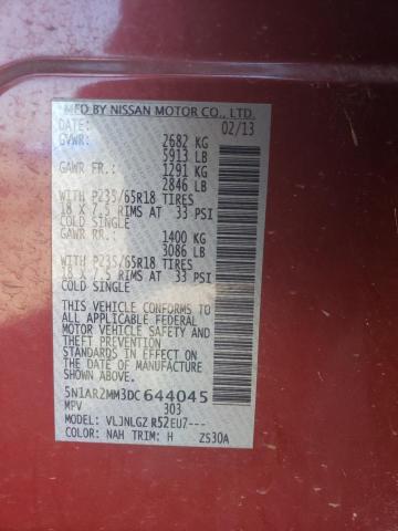 Photo 10 from auction – 2013 NISSAN PATHFINDER with VIN 5N1AR2MM3DC644045