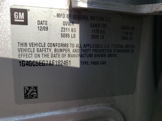 Photo 10 from auction – 2010 BUICK LACROSSE C with VIN 1G4GC5EG7AF182461