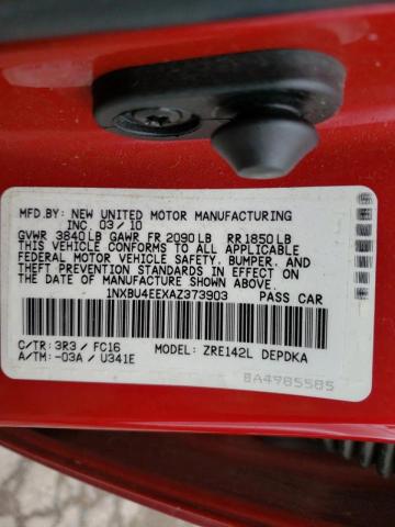 Photo 10 from auction – 2010 TOYOTA CAROLLA with VIN 1NXBU4EEXAZ373903
