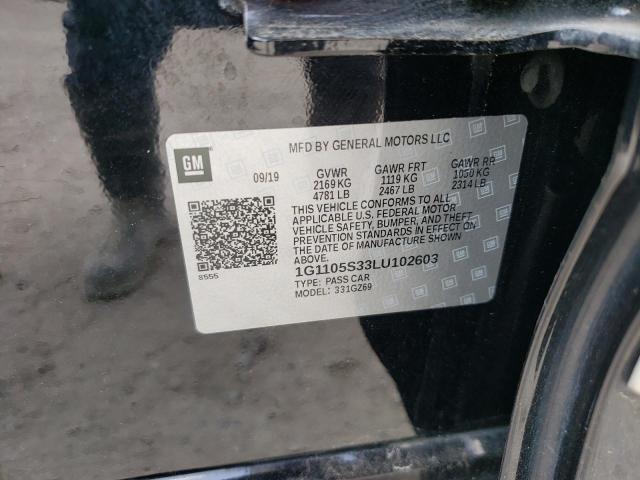 Photo 10 from auction – 2020 CHEVROLET IMPALA PRE with VIN 1G1105S33LU102603