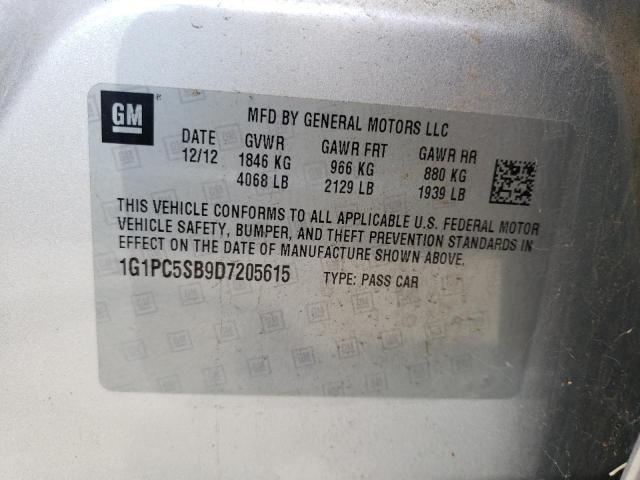 Photo 10 from auction – 2013 CHEVROLET CRUZE LT with VIN 1G1PC5SB9D7205615