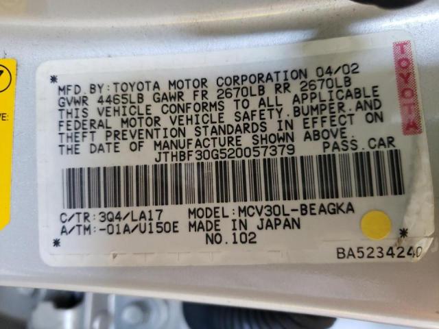Photo 10 from auction – 2002 LEXUS ES 300 with VIN JTHBF30G520057379