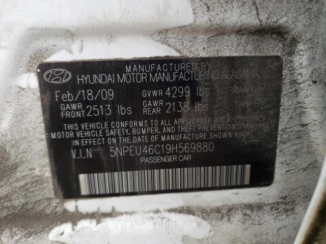 Photo 10 from auction – 2009 HYUNDAI SONATA SE with VIN 5NPEU46C19H569880