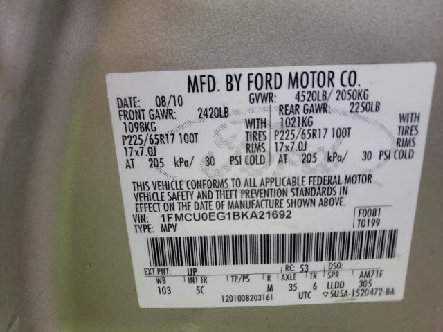 Photo 10 from auction – 2011 FORD ESCAPE LIM with VIN 1FMCU0EG1BKA21692