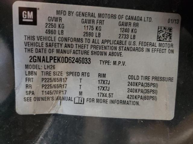 Photo 10 from auction – 2013 CHEVROLET EQUINOX LT with VIN 2GNALPEK0D6246033