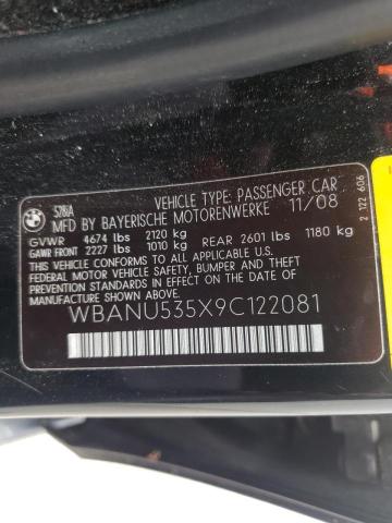 Photo 10 from auction – 2009 BMW 528 I with VIN WBANU535X9C122081