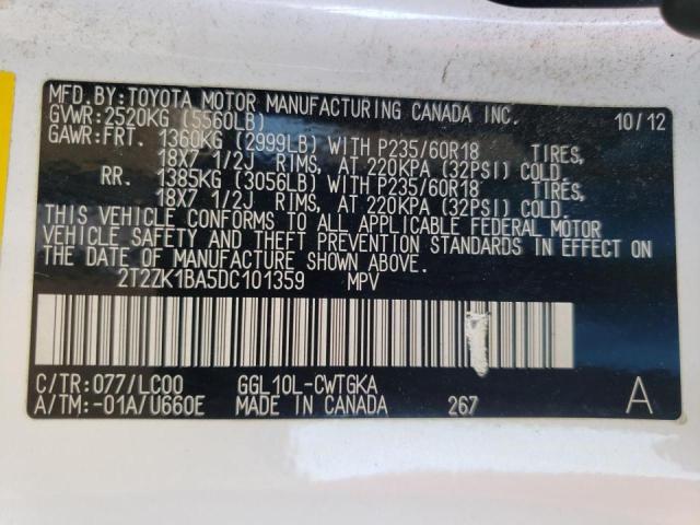 Photo 10 from auction – 2013 LEXUS RX 350 with VIN 2T2ZK1BA5DC101359