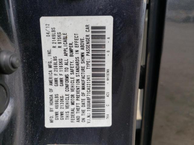 Photo 10 from auction – 2012 ACURA TL with VIN 19UUA8F71CA031341