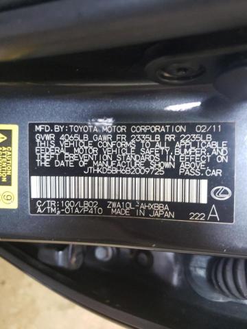 Photo 10 from auction – 2011 LEXUS CT 200 with VIN JTHKD5BH6B2009725