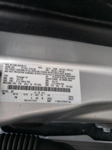 Photo 10 from auction – 2016 FORD FOCUS SE with VIN 1FADP3F20GL393522
