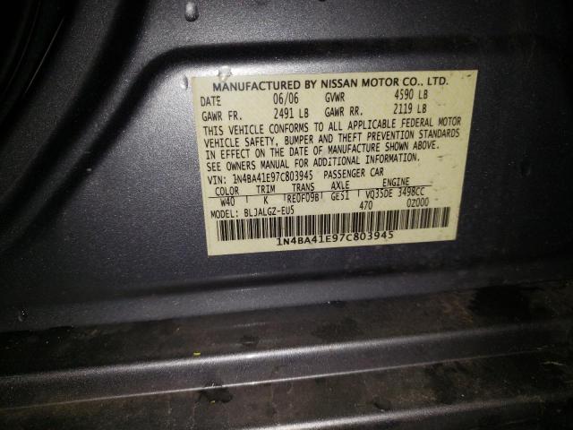 Foto 10 de la subasta – 2007 NISSAN MAXIMA SE con VIN 1N4BA41E97C803945