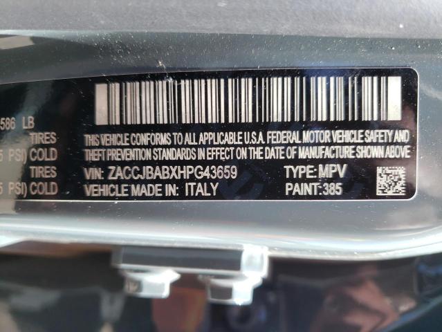 Photo 10 from auction – 2017 JEEP RENEGADE S with VIN ZACCJBABXHPG43659