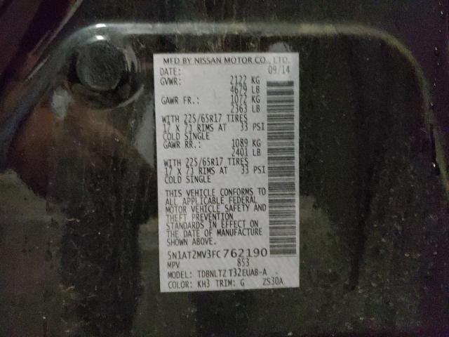 Photo 10 from auction – 2015 NISSAN ROGUE S with VIN 5N1AT2MV3FC762190