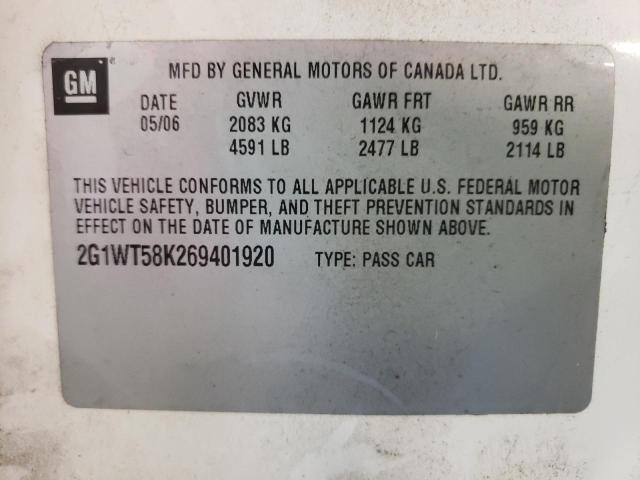 Photo 10 from auction – 2006 CHEVROLET IMPALA LT with VIN 2G1WT58K269401920