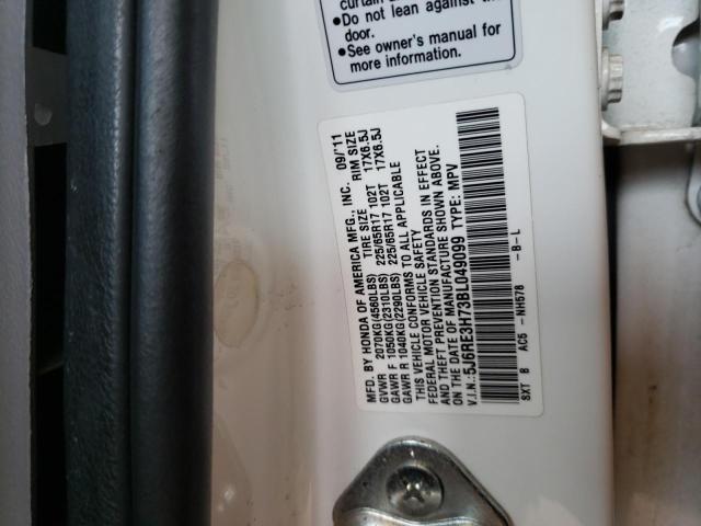 Photo 10 from auction – 2011 HONDA CR-V EXL with VIN 5J6RE3H73BL049099