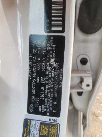 Photo 10 from auction – 2017 KIA FORTE LX with VIN 3KPFK4A70HE091488