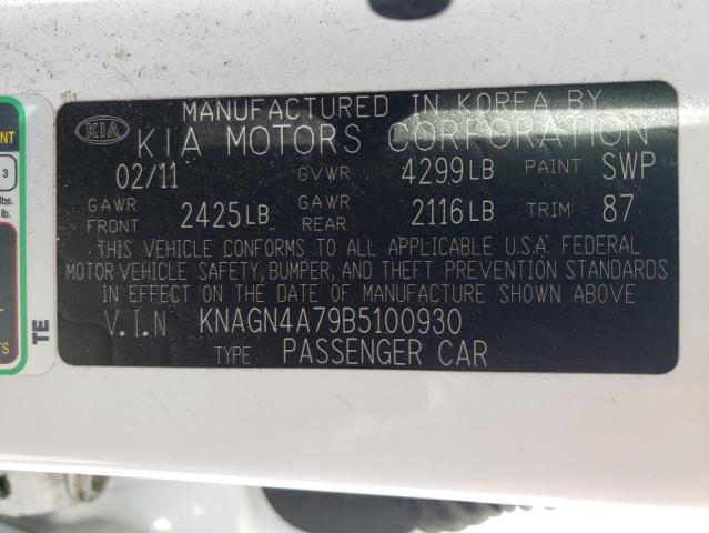 Photo 10 from auction – 2011 KIA OPTIMA EX with VIN KNAGN4A79B5100930