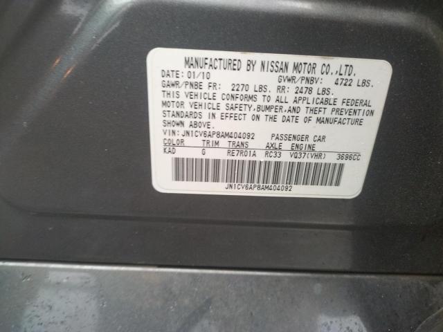 Photo 10 from auction – 2010 INFINITI G37 BASE with VIN JN1CV6AP8AM404092