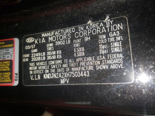 Photo 10 from auction – 2017 KIA SOUL with VIN KNDJN2A2XH7503443