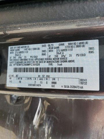 Photo 10 from auction – 2021 FORD F150 SUPER with VIN 1FTEW1C56MFC30520