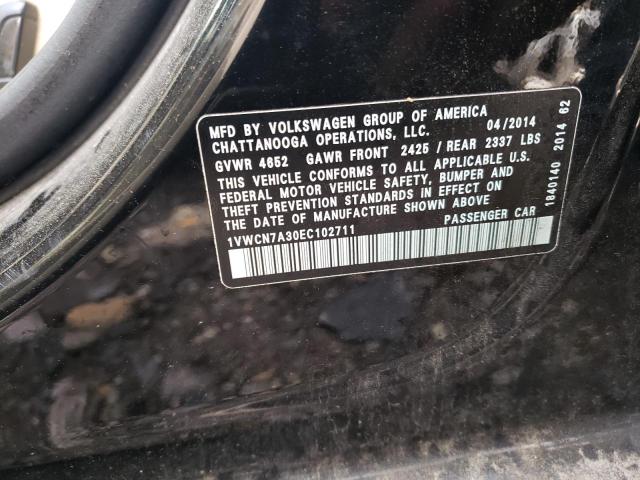 Photo 10 from auction – 2014 VOLKSWAGEN PASSAT SEL with VIN 1VWCN7A30EC102711