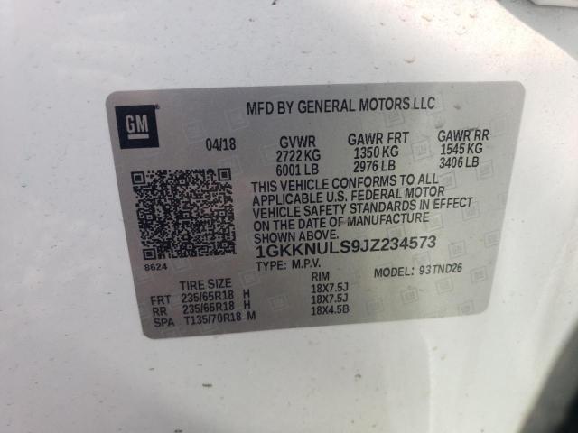 Photo 10 from auction – 2018 GMC ACADIA SLT with VIN 1GKKNULS9JZ234573